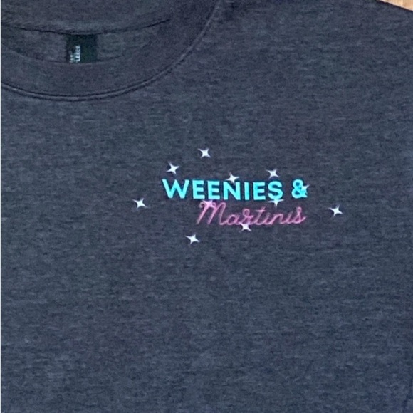 District V.I.T. Fleece Gray Weenies & Martinis Sweatshirt Size Large - Picture 3 of 10